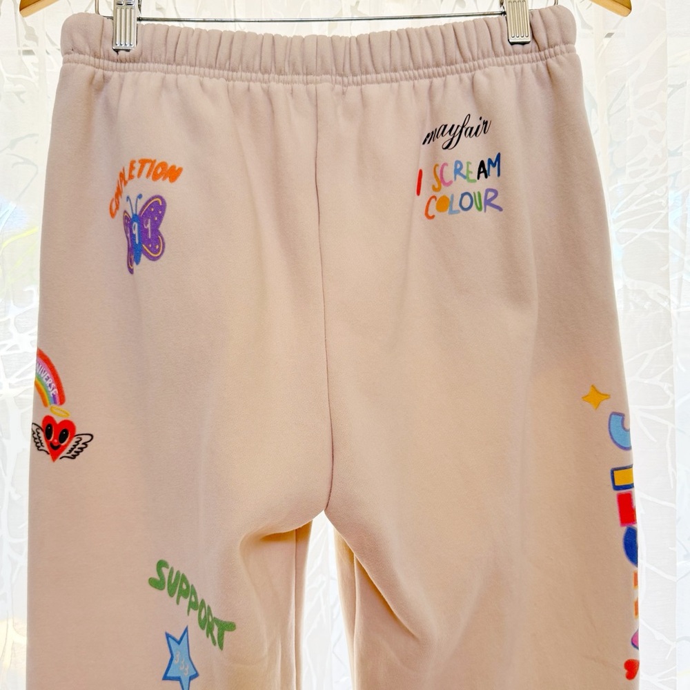 THE MAYFAIR GROUP I SCREAM COLOUR CREAM DRAWING ANGELS ALL AROUND YOU SWEATPANTS - Picture 6 of 15